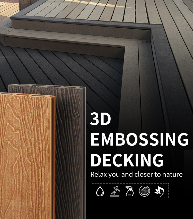 3D Embossing WPC Decking 