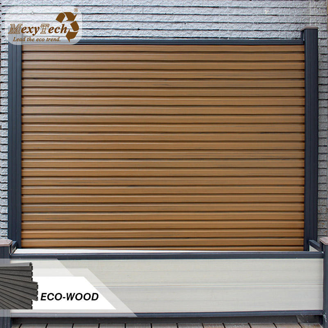 Slat Wall Fence丨WPC Garden Fence丨Dark Teak Color