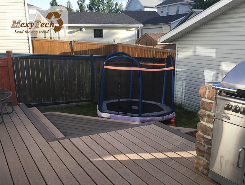 mexytech outdoor composite decking in backyard patio