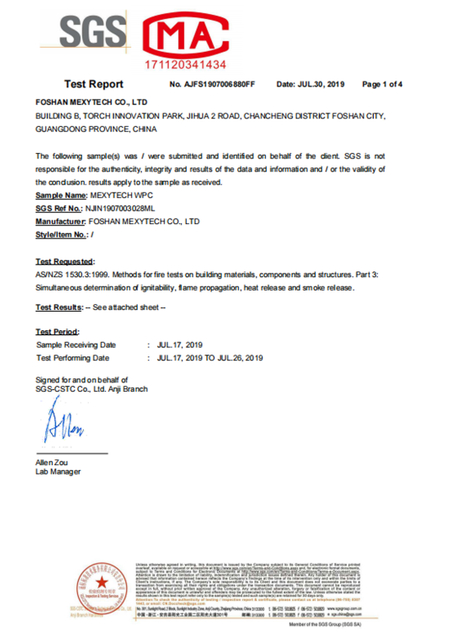 WPC Fire Resistance Test Report