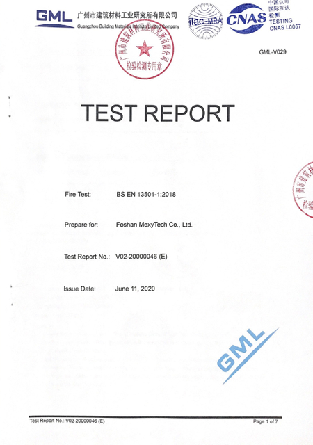 WPC Cladding Flame Retardancy Test Report