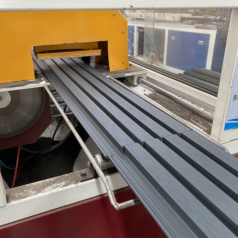 grey wpc decking boards production line